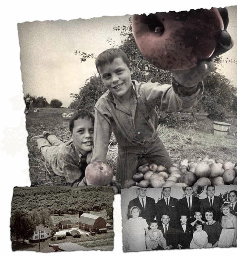 Vintage photographs of the Blake family and the Blake's Farms orchard